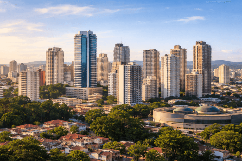 Horizonte da cidade de Santo André, no ABC Paulista, com prédios corporativos e região urbana estratégica para empresas
